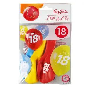 Balon gumowy z nadrukiem cyferki - 18 (3 szt.) mix 280mm Arpex (KB1993-18-9944)