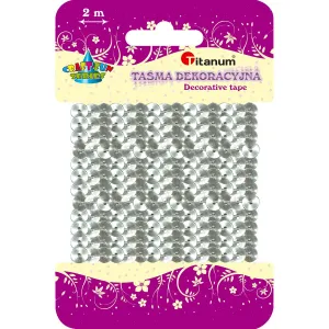 Taśma ozdobna Titanum Craft-Fun Series z cekinami srebrna 6mm 2m (363633)