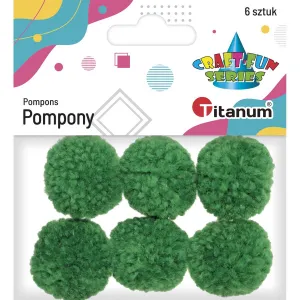 Pompony Titanum Craft-Fun Series zielone 6 szt