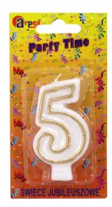 Świeczka urodzinowa Arpex Brak Party NUMERKI BIAŁE (D9906-4)