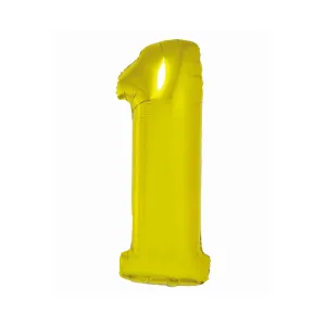 Balon foliowy Smart cyfra 1 złota 76cm Godan (CH-SZLI)