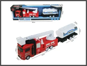 Samochód strażacki z przyczepą ze światłem i z dźwiękiem Hipo (H13266)