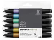 Marker specjalistyczny Winsor Zestaw 6szt metallic, mix (0290135)
