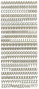 Litery samoprzylepne z ą, ę, ł złote Farro (012)