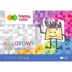 Blok rysunkowy Happy Color A3 kolorowy 80g 15k 297mm x 420mm (HA37083040-09)