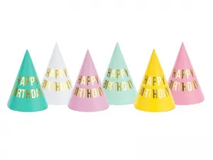 Czapka party Partydeco Happy Birthday, mix, 16cm - mix (CPP22)