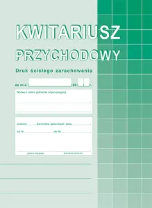 Druk samokopiujący A5 Kwitariusz przychodowy A5,oryg.+ 2 kopie 60k. Michalczyk i Prokop (400-3)