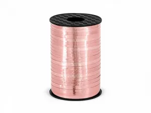Wstążka Partydeco plastikowa, różowe złoto różowy 5mm 225m (PRM5-019R)