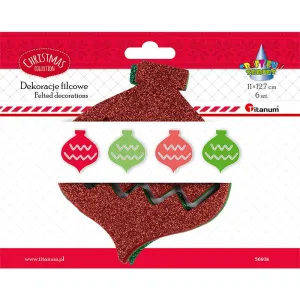 Ozdoba filcowa Craft-Fun Series bombka filcowa 6 szt Titanum (5693b)