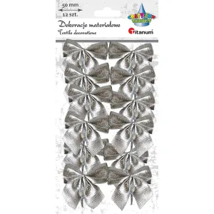 Ozdoba materiałowa Craft-Fun Series kokardy srebrne Titanum (19YH30-1)