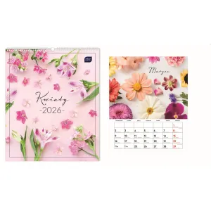 Kalendarz ścienny PLANER 335mm x 400mm Interdruk (KWIATY)