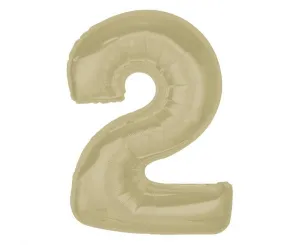 Balon foliowy Smart cyfra 2, matowa latte, 92 cm Godan (CH-S9L2)