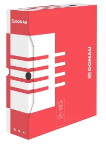Pudło archiwizacyjne Donau A4 - czerwony 80mm x 340mm x 297mm (7660301FSC-04)