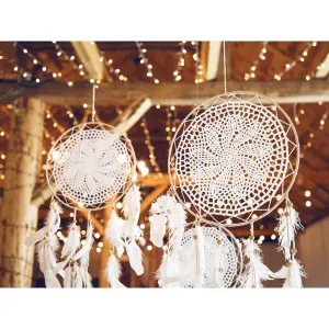 Gadżet Łapacz snów - Piórka, złamana biel, 30x94cm Partydeco (LAPS1)