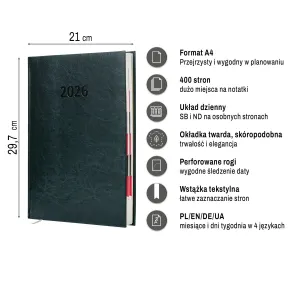 Kalendarz książkowy (terminarz) A4 Press (DZIENNY)