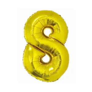 Balon foliowy Smart cyfra 8 złota 76cm Godan (CH-SZL8)