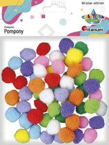 Pompony Craft-Fun Series Pastelowe poliestrowe mix 60 szt Titanum (20TH1020-13)