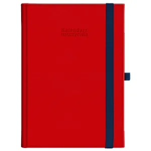Kalendarz nauczyciela książkowy (terminarz) Nebraska z gumką czerwony A5 143mm x 204mm Wokół Nas (A5TN070B)