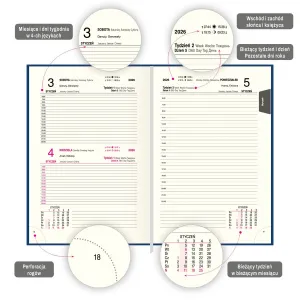 Kalendarz książkowy (terminarz) EKONOMICZNY A5 Press (DZIENNY)