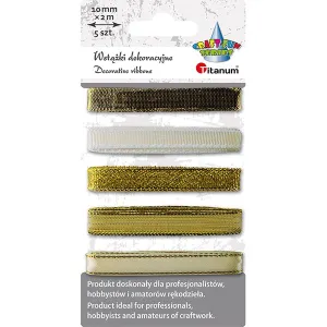 Wstążka Craft-Fun Series 5 wzorów 10x2 [mm x m] złota Titanum (709062（złota))