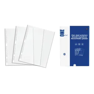 Koszulki na dokumenty ONE COLOR 100 szt A4 45 mic krystaliczna A4 kolor: transparentna typu U 45 mic. Interdruk (ZEA432K#PS)