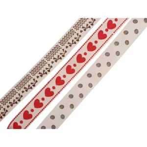 Wstążka Titanum Craft-Fun Series groszki, serca, kokardki mix 15mm 1m (DD23-1)