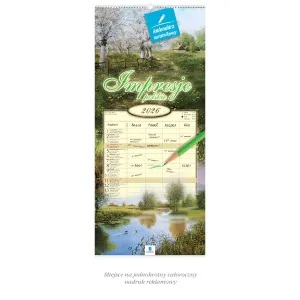 Kalendarz ścienny notatnikowy 2024 IMPRESJA POLSKIE 220mm x 490mm Lucrum (WN01)
