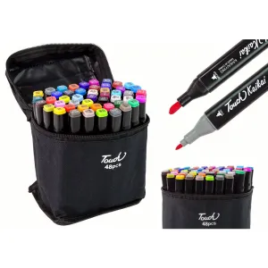 Marker specjalistyczny Zestaw Pisaków Markerów Touch 48 Szt Torba Markery Alkoholowe wkład mix Lean (12858)