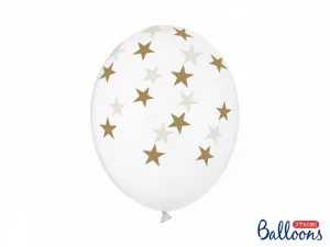 Balon gumowy Partydeco Gwiazdki, Crystal Clear (1 op. / 50 szt.) transparentna 300mm 12cal (SB14C-257-099G)