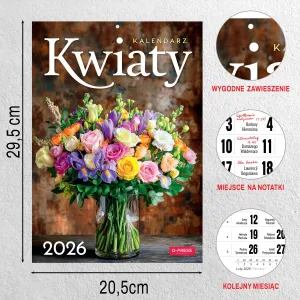 Kalendarz ścienny A4 KWIATY A4 x 300mm Press (5904830713466)