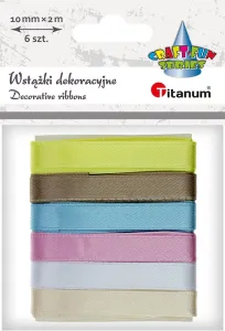 Wstążka Craft-Fun Series 2324015-A  6 kolorów 10x2 [mm x m] mix Titanum (1cmx2m)