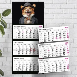 Kalendarz ścienny PIES 310mm x 790mm Press