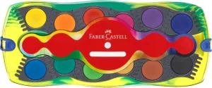 Farby akwarelowe Dinozaury +brokat + naklejki 12 kolor. Faber Castell (125013 FC)