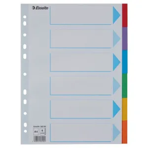 Przekładka czysta MULTIPERFOROWANE A4 mix kolorów 160g 6k Esselte (100192)