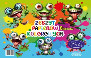 Zeszyt papierów kolorowych A4 8k Protos