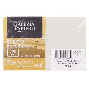 Koperta Galeria Papieru millenium - biały 70mm x 110mm (282401)