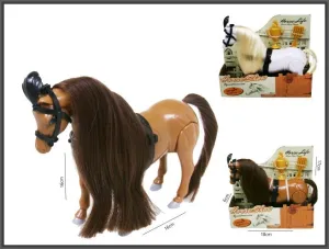 Figurka Koń 17cm chodzący 2 kolory wkład Hipo (H13968)