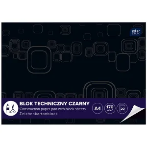 Blok techniczny Interdruk A4 czarna 170g 10k (ABLTA4C)