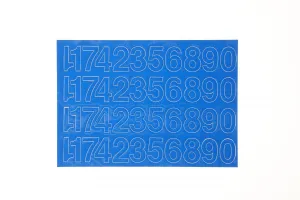 Cyfry samoprzylepne 35 mm niebieskie Farro