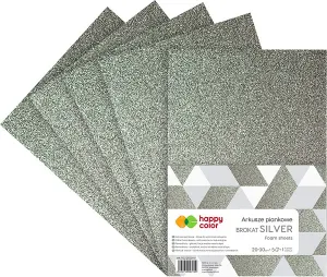 Arkusz piankowy Happy Color kolor: Srebrny 5 ark. 210mm x 297mm (HA 7132 2030-81)