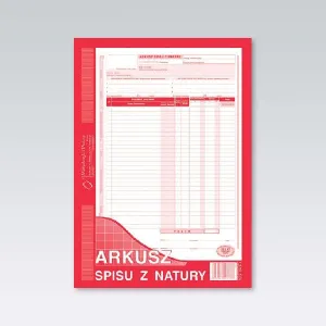 Druk samokopiujący A4 Arkusz spisu z natury 48k. Michalczyk i Prokop (341-1)