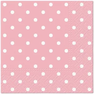 Serwetki Dots Light Pink mix nadruk bibuła [mm:] 250x250 Paw (SDC066013)