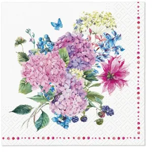 Serwetki Hydrangea Bouquet mix nadruk bibuła [mm:] 330x330 Paw (TL123700)