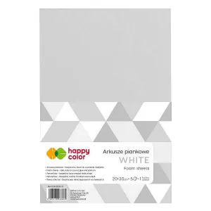 Arkusz piankowy Happy Color kolor: biały 5 ark. 210mm x 297mm (HA 7130 2030-0)