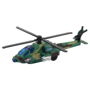 Helikopter Wojskowy Śmigłowiec Militarny Aluminiowy Mix Dźwięk Światła Lean (16530)