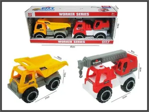 Samochód Zestaw dźwig 22cm i wywrotka 21cm w skali 1:18 Hipo (H12827)