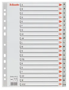 Przekładka alfabetyczna Esselte A4 szara A-Z (100112)