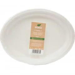Talerz jednorazowy Arpex trzcina cukrowa owal 26x19cm 6 szt (KG9755)
