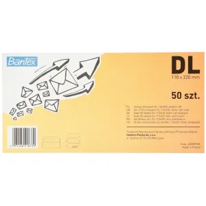 Koperta DL SK biała Bantex (400089388) 50 sztuk