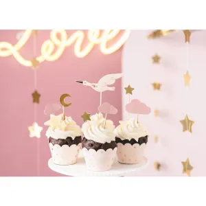 Dekoracja do muffinek - Bocian, 11-12 cm (1 op. / 7 szt.) Partydeco (KPM30)